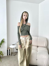 1399. X cross hood long sleeve T (2color)
