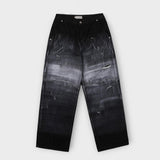Fiction paint washing denim pants