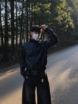 Claude High-Neck Cropped Leather Jacket 2C