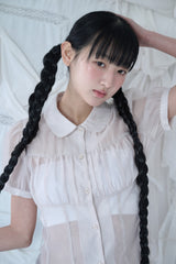 シャーリングシアーブラウス ローズベージュ