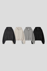 Mute Stud Crop Hoodie Zip-Up (4color) (No.1008)