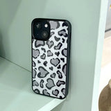 [MADE][Glass Bumper Case] Heart Leopard Drawing Case ⋆ Light Gray
