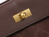 Vintage Jacquard Flap Baguette Shoulder Bag