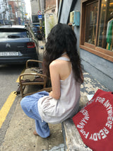 Seersucker Elastic Waist Pants