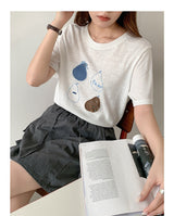 キュートペアアートクルーネックTシャツ