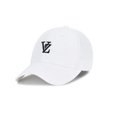 3D Monogram logo over fit ball cap WHITE