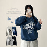 Dien Check Star Pattern Embroidery Sweatshirt