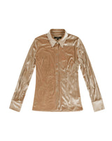 Embroidered Velvet Slim Shirt _ BEIGE