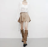 Demash see-through frill cardigan + sleeveless set