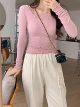 Wave Frill Sleeveless + Long Sleeve T-Shirt Set (4color)