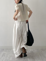 Lace Strap Short Sleeve Blouse