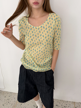 フラワー メッシュTシャツ