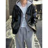 [F/W] Pin tuck leather blazer