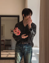 ビリーバーリネンチェックロングスリーブシャツ