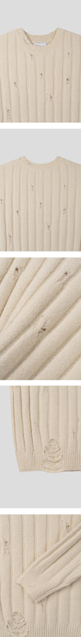 [F/W] Wool blend damage knit(4color)