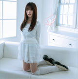 lace letter tee (white)