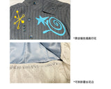 UnsocialNight original literary wool contrast colour フラワーアレンジメントプリントツイードジャケット detachableレースコート