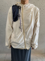 [unisex]オランヌ ウォーマーフード フリース ジップアップ