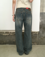 Lowrise tan straight denim pants