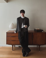 Objet Wool Check Round Jacket