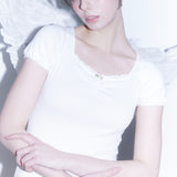 ロゼット リボン ドレス (WHITE)
