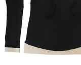 dot wrap layered hoodie / black