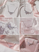 [IVE Wonyoung Necklace/Anti-tarnish] Heavenly Crystal Semi Choker Necklace - Silver