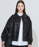 Vegan Leather Minimal Jacket_Black