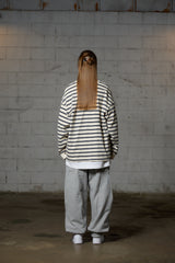 JERRY STRIPE OVERFIT LONG SLEEVE T-SHIRT / IVORY