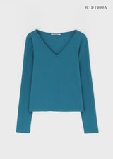 [B-BASIC] Tension Standard V-Neck Long Sleeve T-Shirt (3 SIZE)