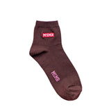Oblong Logo Socks Brown