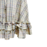(2color) Ruffle Check Flare Skirt
