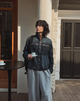 Undead China Neck Denim Jacket