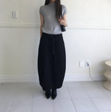 Toven Belted Balloon Long Skirt 