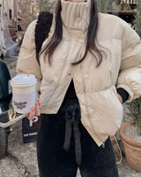 Knit high neck padding