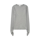 リブロングスリーブシャーリングT_グレー