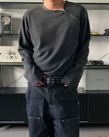 AO diagonal zipper long sleeves