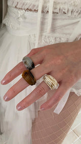 Acrylic shape bold ring(3color)