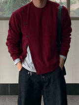 Oblique Slash Button Knit