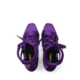 サテンストラッピーサンダルヒール (Purple)