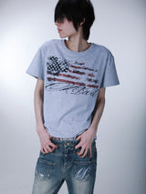 SEXXDEVIL "DESIRE" フラッグ プリント Tシャツ