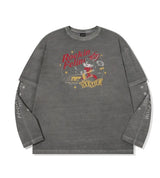 26FW★ロックスター キャット レイヤード ピグメント ロングスリーブ