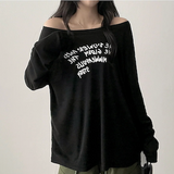 Alling lettering shoulder long sleeve tee