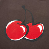 SIGNATURE BIG CHERRY CROP T-SHIRT - DARK BROWN