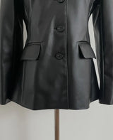 Arc Round Leather Jacket