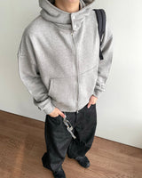 Compact Crop High-neck Hood Zip-up