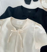Demin Round Puff Short Sleeve Jacket