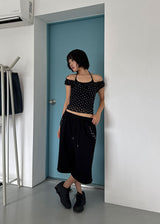 SHIRRING DOT 2-WAY TOP