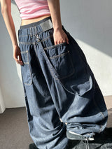 Chain Stitch Raw Denim Balloon Pants 1color