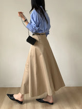 Close A-line Flare Long Skirt